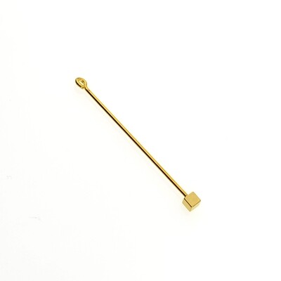 Gewindestab mit Würfel für Wechselanhänger - ~Gesamtlänge 60mm lang / Gewindestab 55mm – vergoldet Gewindestab mit Würfel für Wechselanhänger - ~Gesamtlänge 60mm lang / Gewindestab 55mm – vergoldet