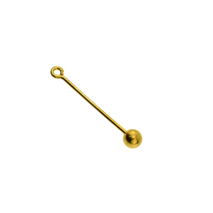 Gewindestab mit Kugel für Wechselanhänger - ~40mm lang – vergoldet Gewindestab mit Kugel für Wechselanhänger - ~40mm lang – vergoldet