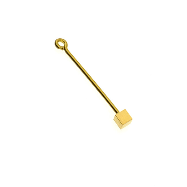 Gewindestab mit Würfel für Wechselanhänger - ~40mm lang – vergoldet Gewindestab mit Würfel für Wechselanhänger - ~40mm lang – vergoldet