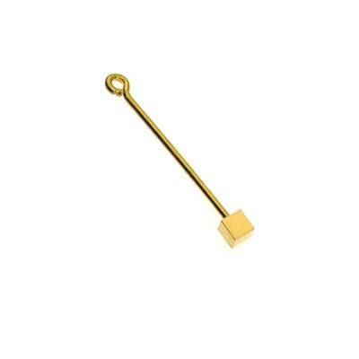 Gewindestab mit Würfel für Wechselanhänger - ~40mm lang – vergoldet Gewindestab mit Würfel für Wechselanhänger - ~40mm lang – vergoldet