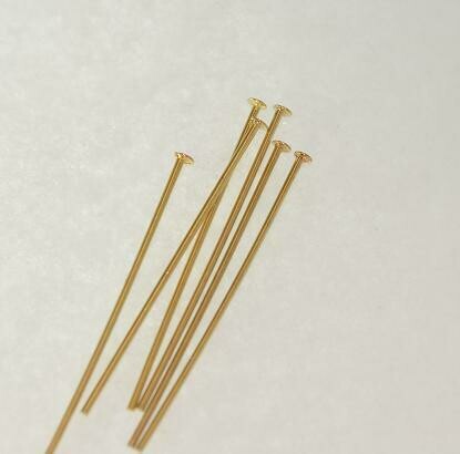 Kettelstift vergoldet 30x1,5x0,75mm / 40 Stück