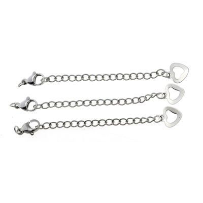 Karabinerverschluss 9mm Edelstahl + Verlängerungskettchen 6cm / 2 Stück Karabinerverschluss 9mm Edelstahl + Verlängerungskettchen 6cm / 2 Stück