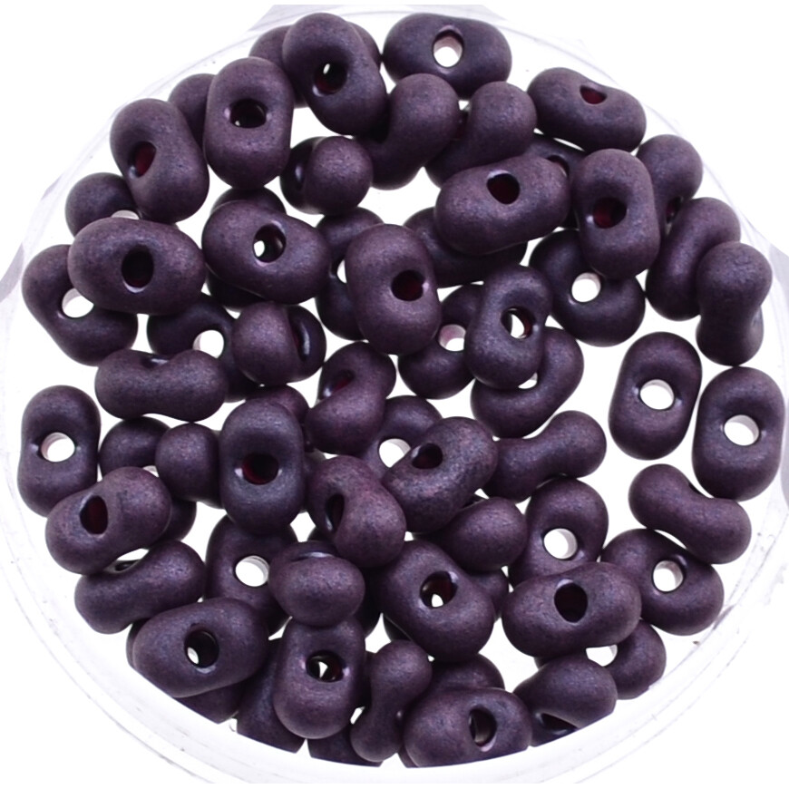 Farfalle Rocailles Glasperlen 6,5mm lila - metallic violett matt / 8g Farfalle Rocailles Glasperlen 6,5mm lila - metallic violett matt / 8g