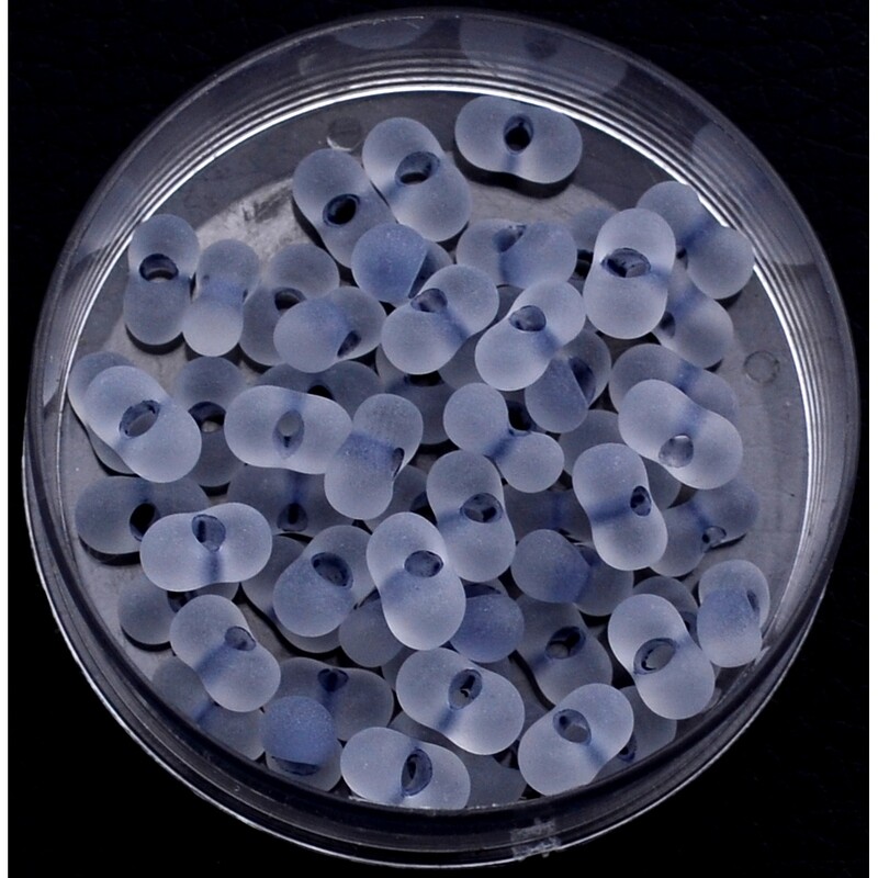 Farfalle Rocailles Glasperlen 6,5mm grau - hellgrau matt / 8g Farfalle Rocailles Glasperlen 6,5mm grau - hellgrau matt / 8g