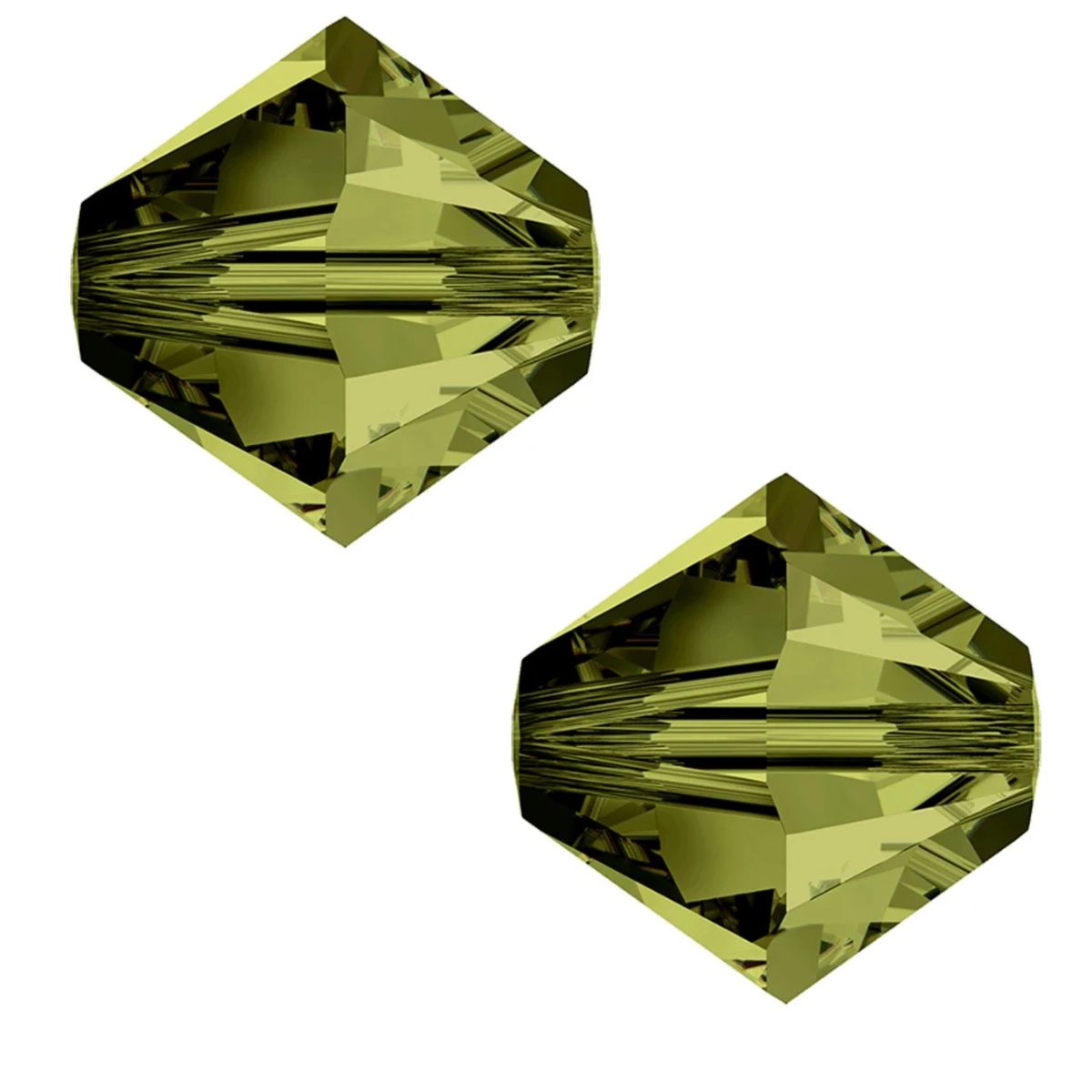 Swarovski® Elements Bicone-Kristallperlen – Olivine, 4 mm (20 Stück) Swarovski® Elements Bicone-Kristallperlen – Olivine, 4 mm (20 Stück)