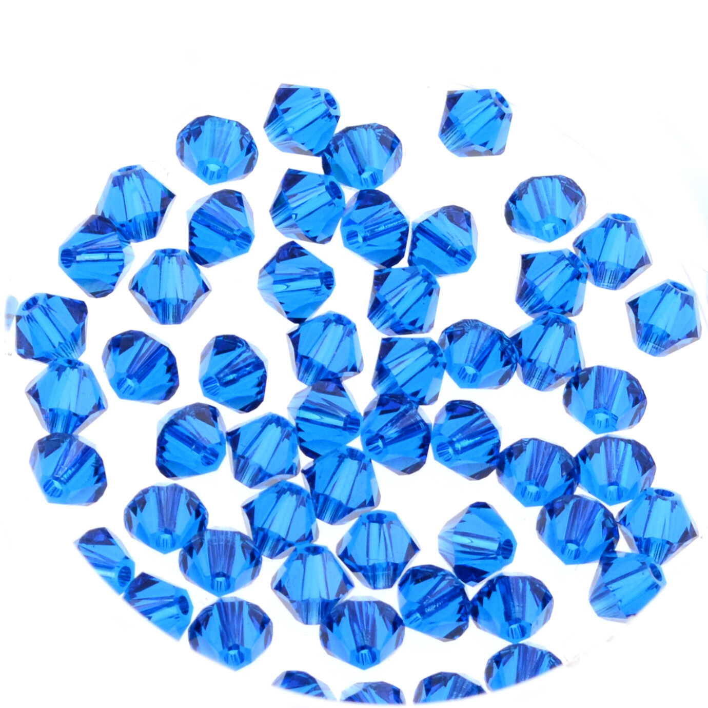 20x Preciosa® Kristall-Elements Bicone 4mm capri blue 20x Preciosa® Kristall-Elements Bicone 4mm capri blue