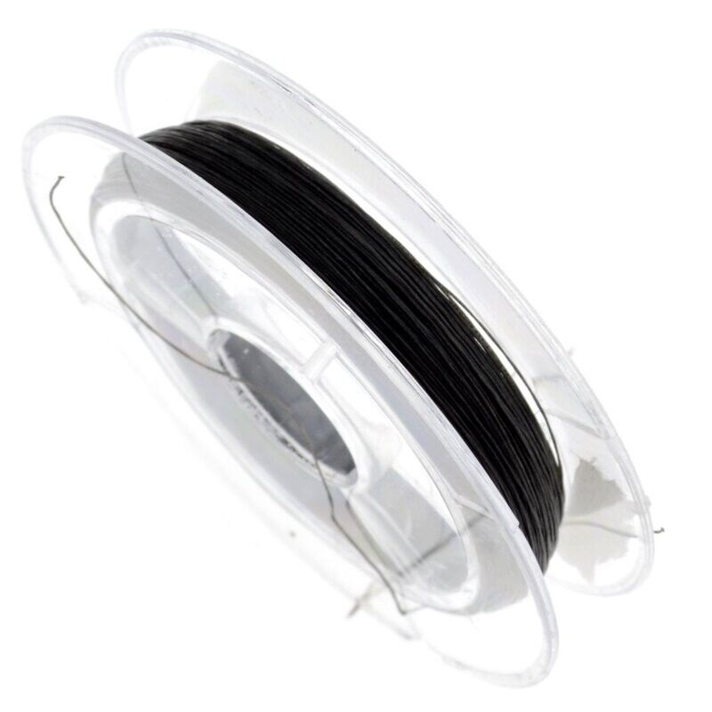 Perlenfaden 8-fach geflochten – schwarz, 0,15 mm (20 m Rolle) Perlenfaden 8-fach geflochten – schwarz, 0,15 mm (20 m Rolle)