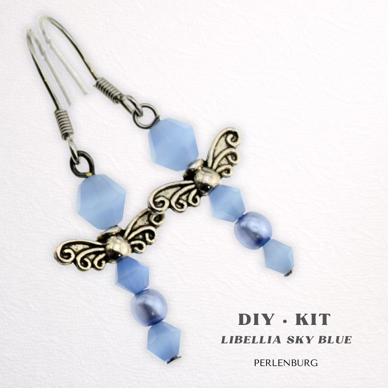 DIY-Schmuckset „Libellia Sky Blue“ – Libellen-Ohrringe