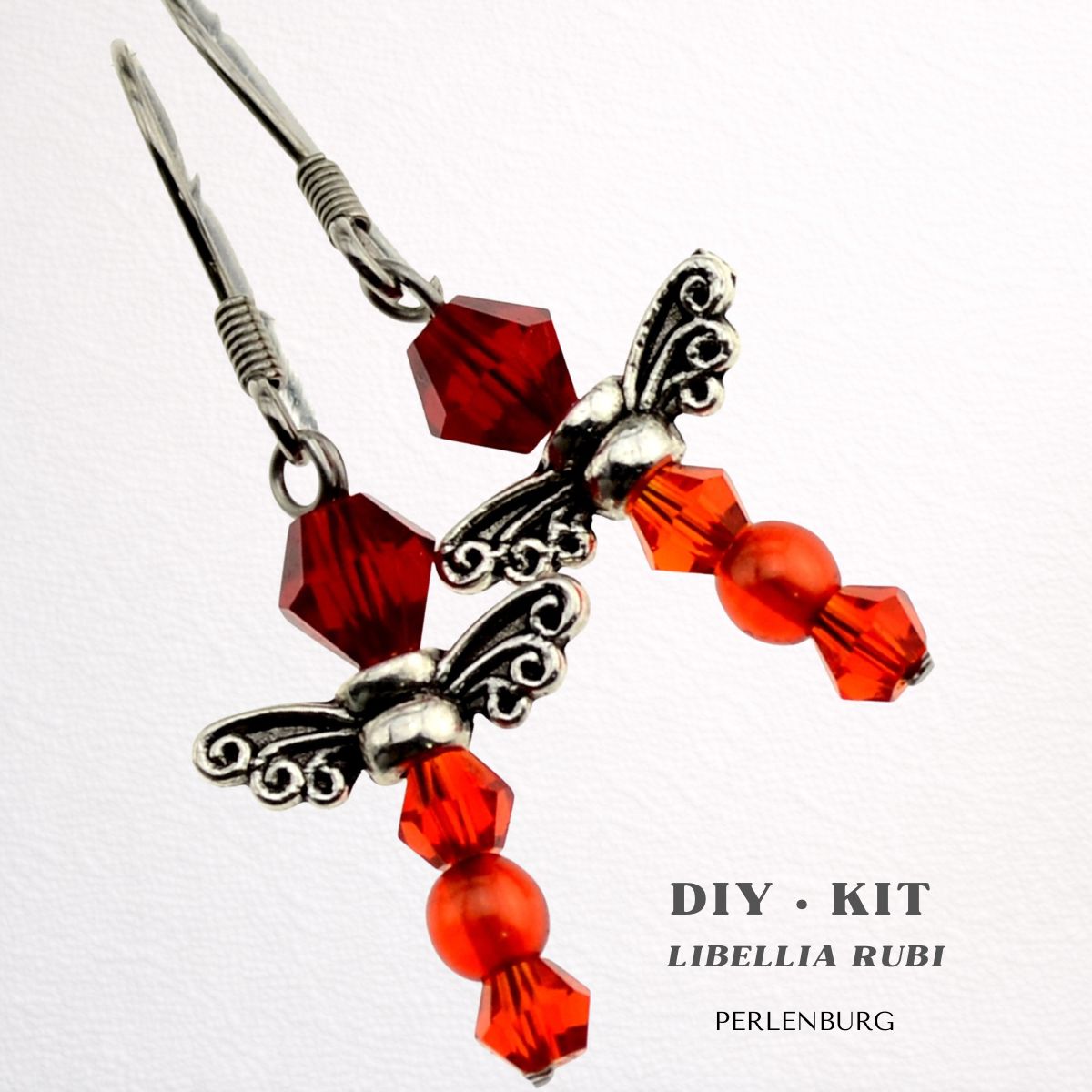 DIY Schmuckset Libellia Rubi – Libellen-Ohrringe