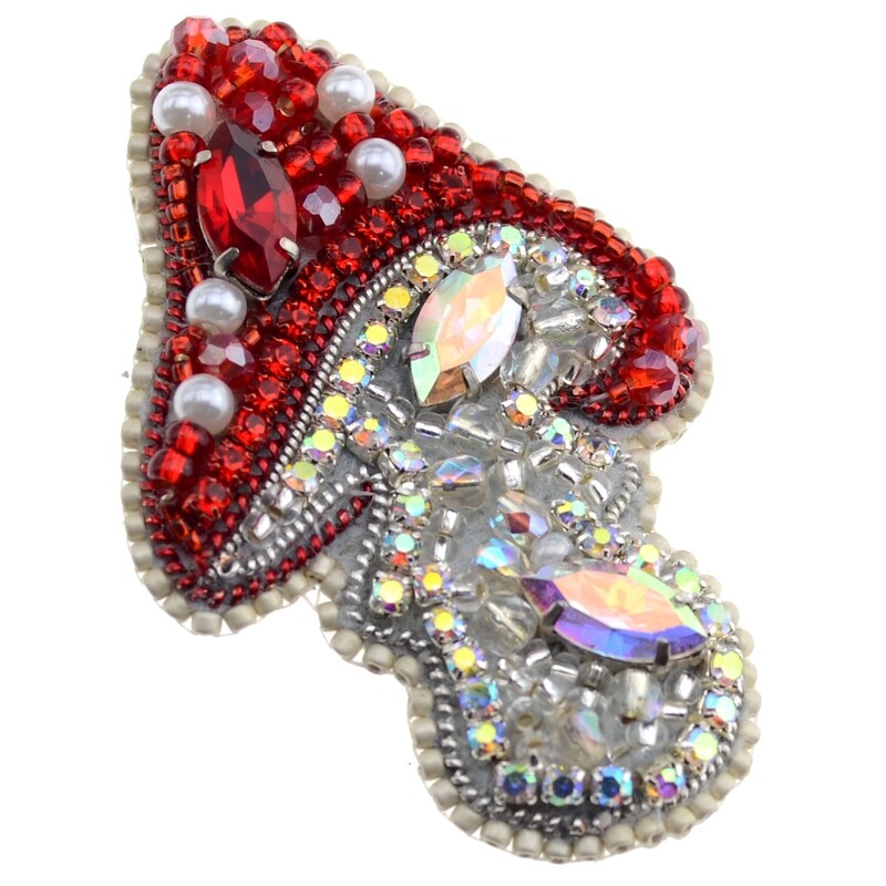 Schmuckherstellung Set 919/ Brosche selber sticken DIY Kit mit Perlen + Anleitung + Zubehör