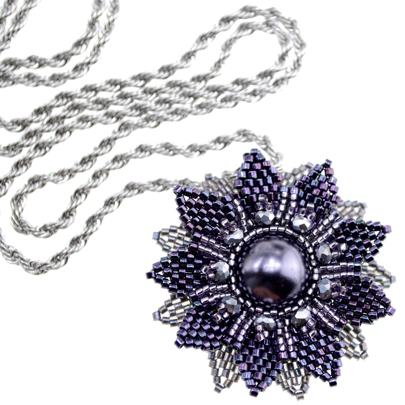 503. Kit mit Perlen, Anleitung und Zubehör / Schmuck selber machen / Anhänger in lila-grau 503. Kit mit Perlen, Anleitung und Zubehör / Schmuck selber machen / Anhänger in lila-grau