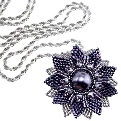 503. Kit mit Perlen, Anleitung und Zubehör / Schmuck selber machen / Anhänger in lila-grau 503. Kit mit Perlen, Anleitung und Zubehör / Schmuck selber machen / Anhänger in lila-grau