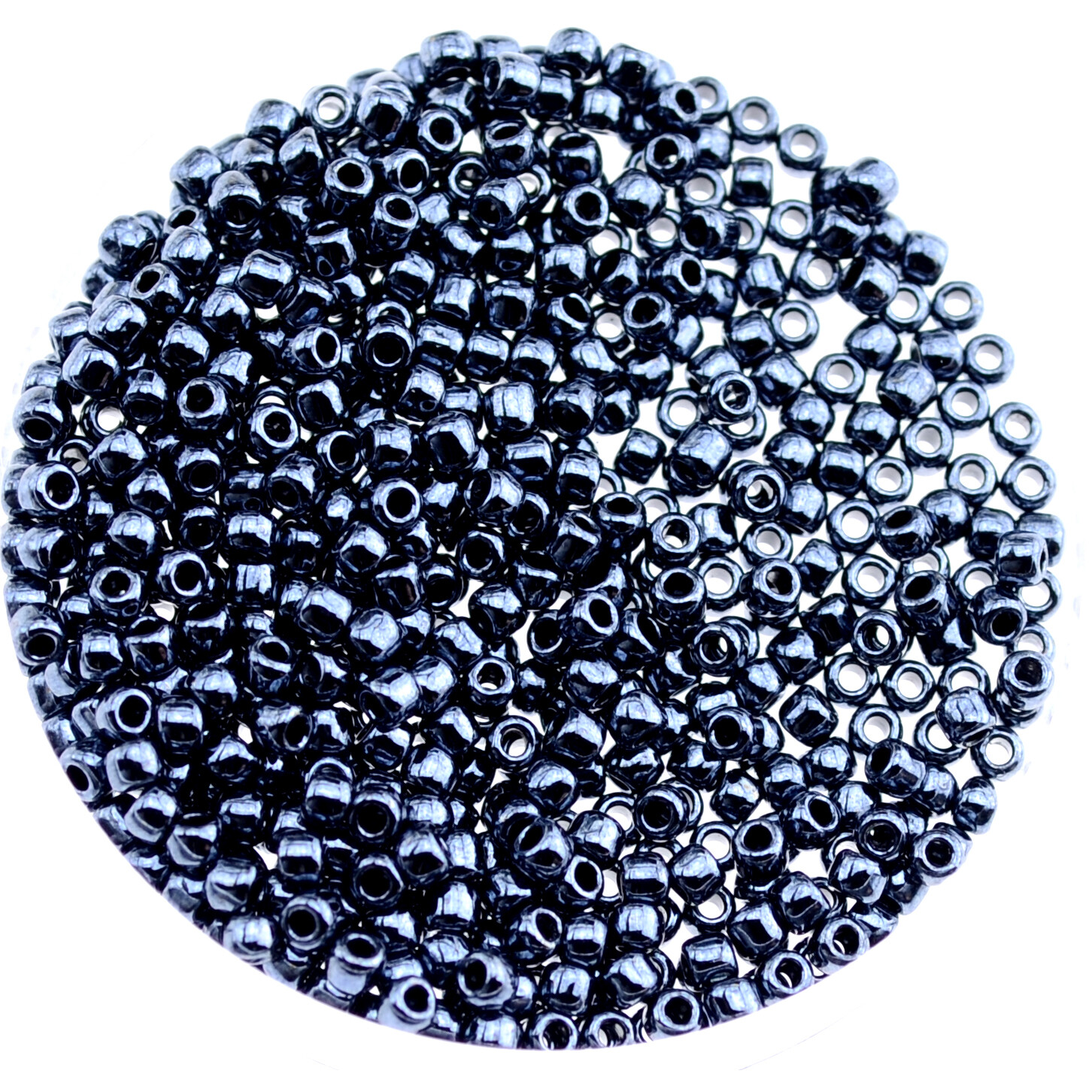 Japanische Rocailles Toho rund 2,1mm Nr.11 / Color 81 / Metallic Hematite / 5g Japanische Rocailles Toho rund 2,1mm Nr.11 / Color 81 / Metallic Hematite / 5g