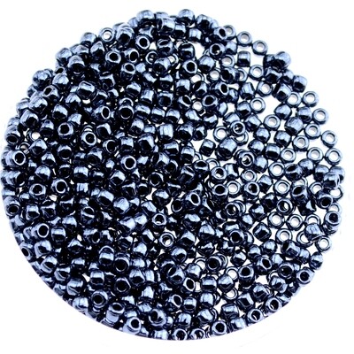 Japanische Rocailles Toho rund 2,1mm Nr.11 / Color 81 / Metallic Hematite / 5g