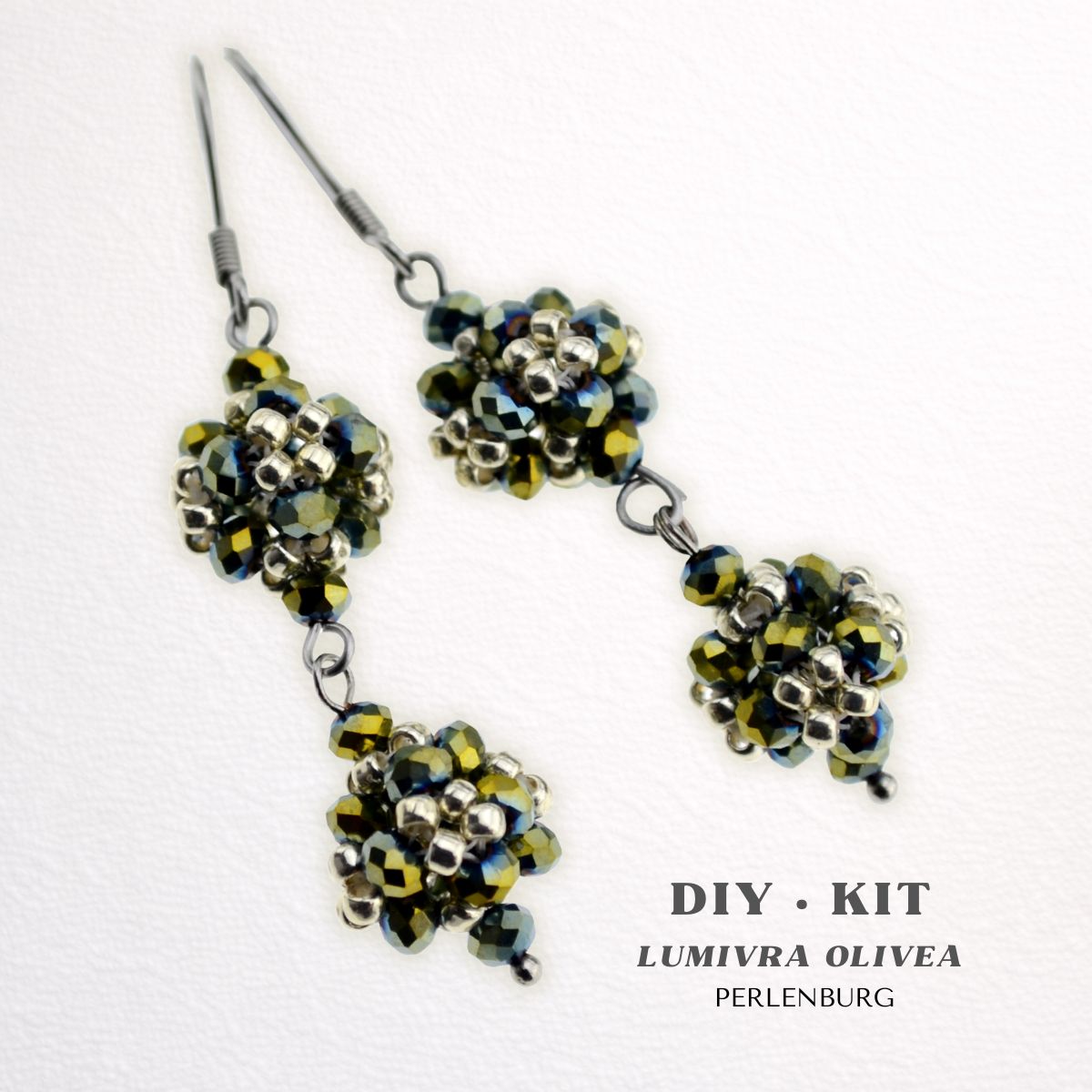 Perlenohrringe selber machen DIY Kit mit Perlen + Anleitung + Zubehör