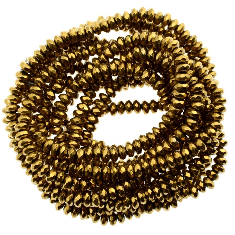 Rondellen 4mm gold metallic / 40 Stück Rondellen 4mm gold metallic / 40 Stück