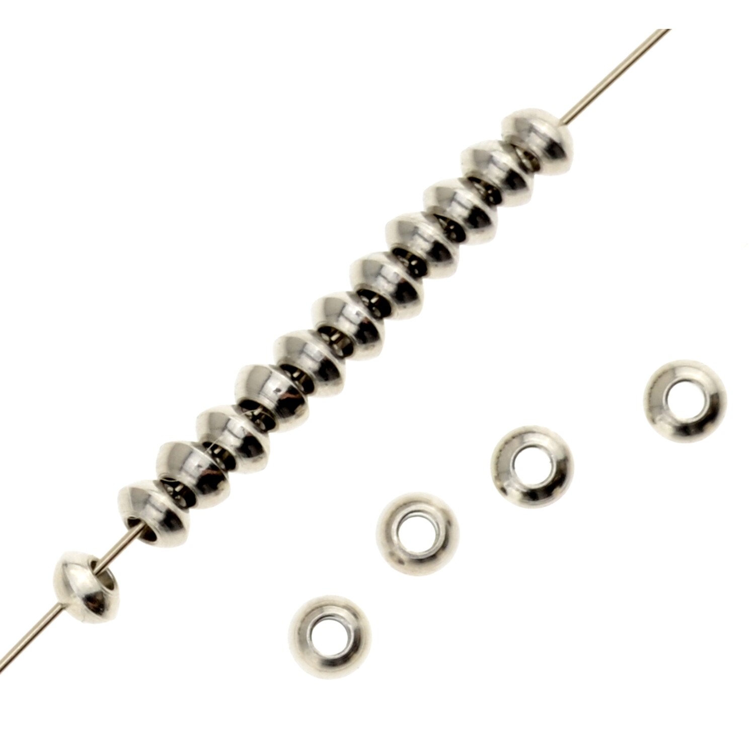 10x Edelstahl-Abstandperlen 4X2.5X1.6mm 10x Edelstahl-Abstandperlen 4X2.5X1.6mm