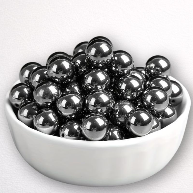 Runde Hämatit-Perlen mit glänzendem Anthrazit-Finish, 12 mm – perfekt für DIY-Schmuckprojekte