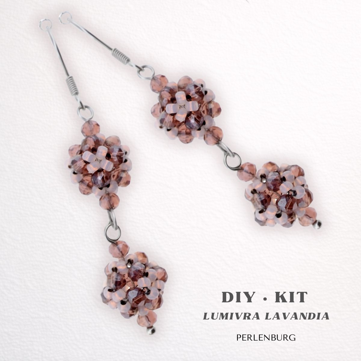 Perlenohrringe selber machen DIY Kit mit Perlen + Anleitung + Zubehör