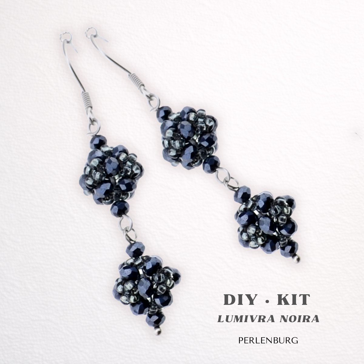 Perlenohrringe selber machen DIY Kit mit Perlen + Anleitung + Zubehör