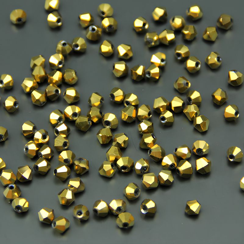 Glasschliffperlen – Metallic-Gold, 4 mm (20 Stück) Glasschliffperlen – Metallic-Gold, 4 mm (20 Stück)