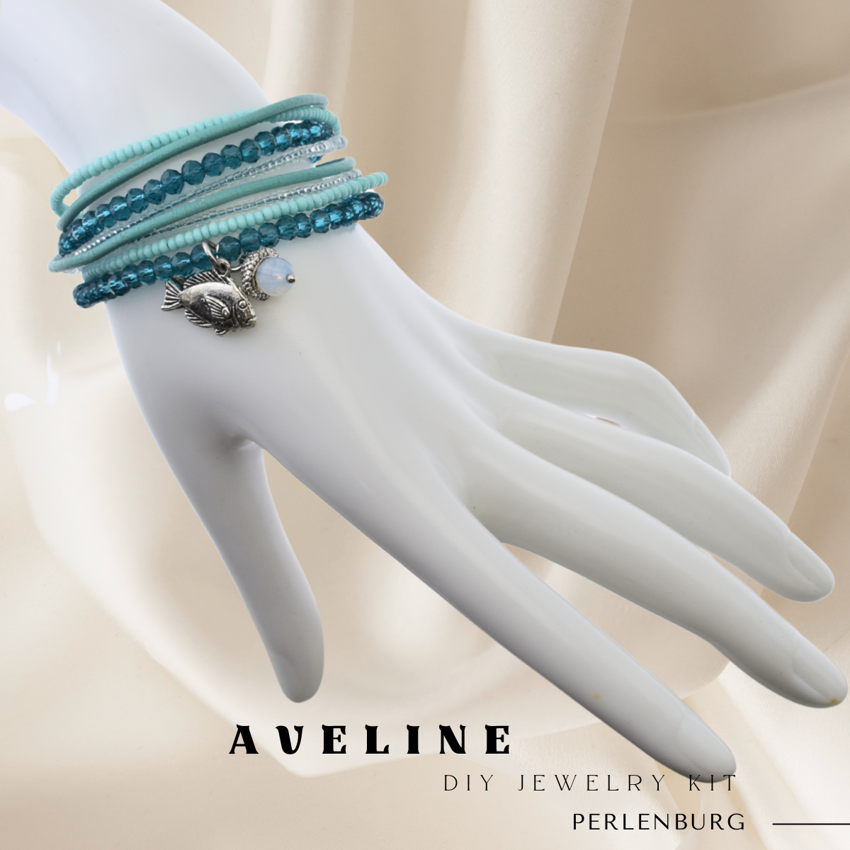 DIY-Schmuckset „Aveline Lagoon“ – Wickelarmband mit Perlen