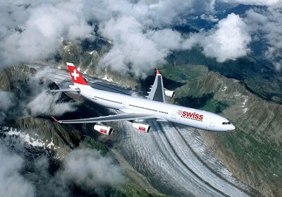 Aviatik / AIRBUS A340 OVER ICE STREAM ALETSCH / (S) (M) (L) / Ab CHF 44.00