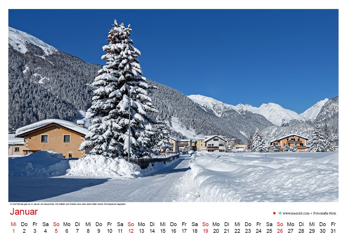 (Vorbestellung) Graubünden Landschafts Kalender 2026 / Ab CHF 44.00