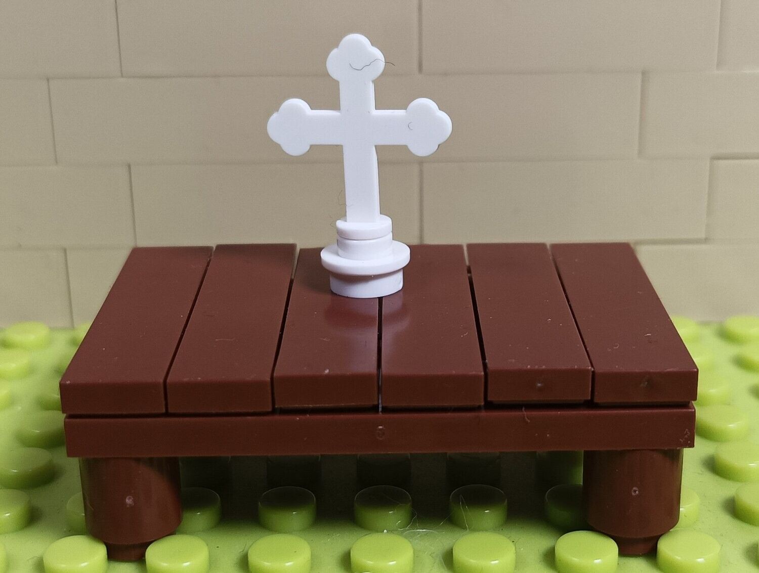 1 Kreuz  weiß für Minifiguren