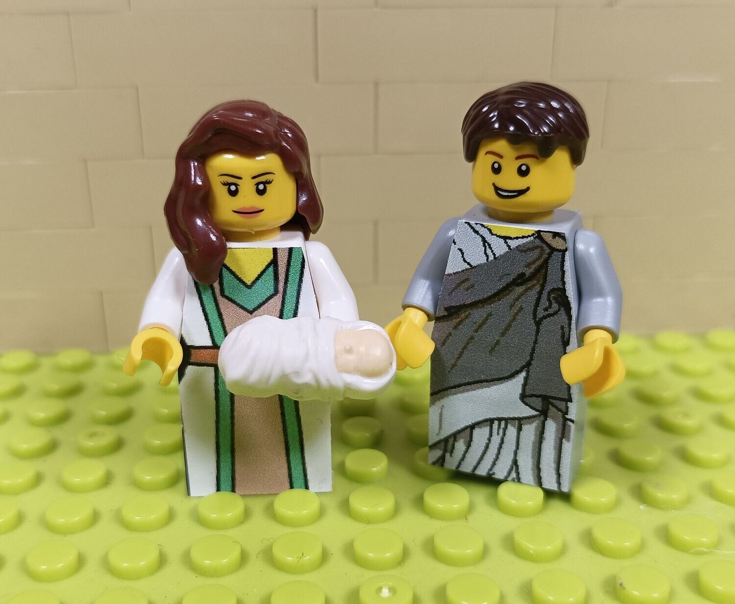 Maria und Josef mit Baby Minifiguren