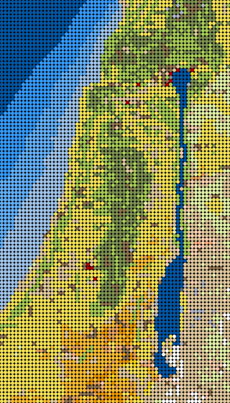 Landkarte Israel Pixelbild über 4700 Teile Landkarte Israel Pixelbild über 4700 Teile