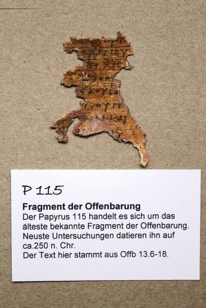 Replik des Papyrus P 115 Offenbarung Replik des Papyrus P 115 Offenbarung