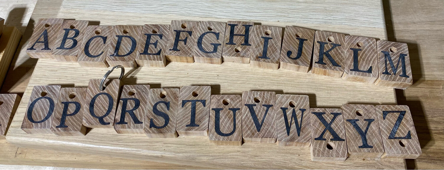 Initial Wooden Keychains