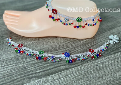 Traditional Oxidized Silver Plated Anklet