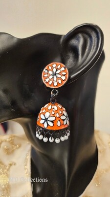 Meenakari Jhumka,Handpainted Earrings, Indian earrings 