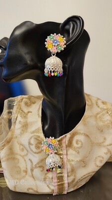 Multi color stones Jhumka, Indian earrings 