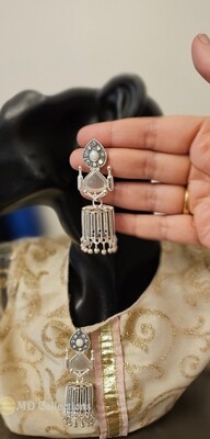 Grey Monalisa Stones Earring/Unique Design Jhumka 