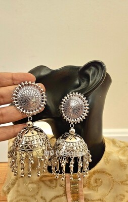 Oxidised Earrings/Indian Jewelry/ Long Earrings/Indian Earrings/ Jhumkas/ Ethnic Antique Earrings