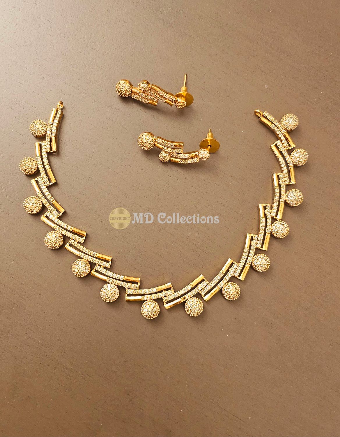 Cubic Zirconia Stones Choker Set/Indian traditional set