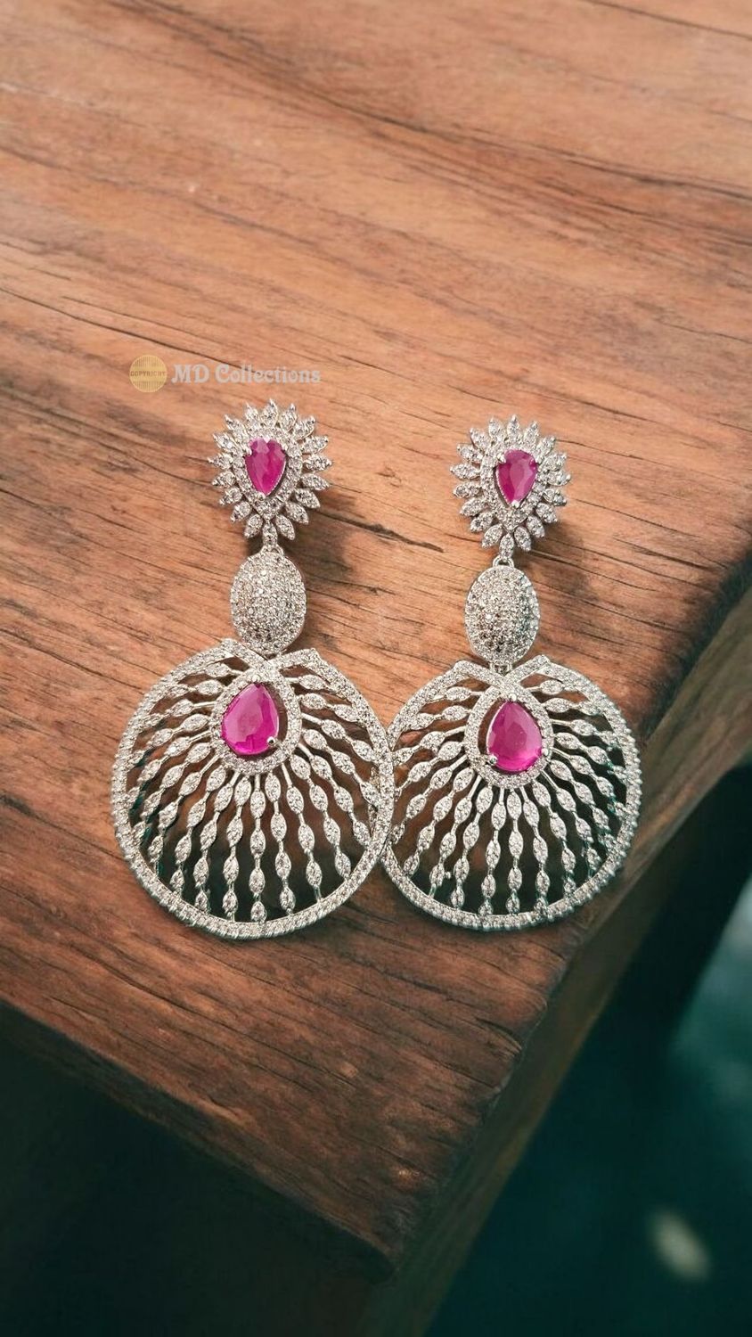 AD Stones / Cubic Zirconia Earrings Set ✨ Premium Quality Finish ✨ #Earrings #Jewelry #IndianJewelry #Fashion #Accessories