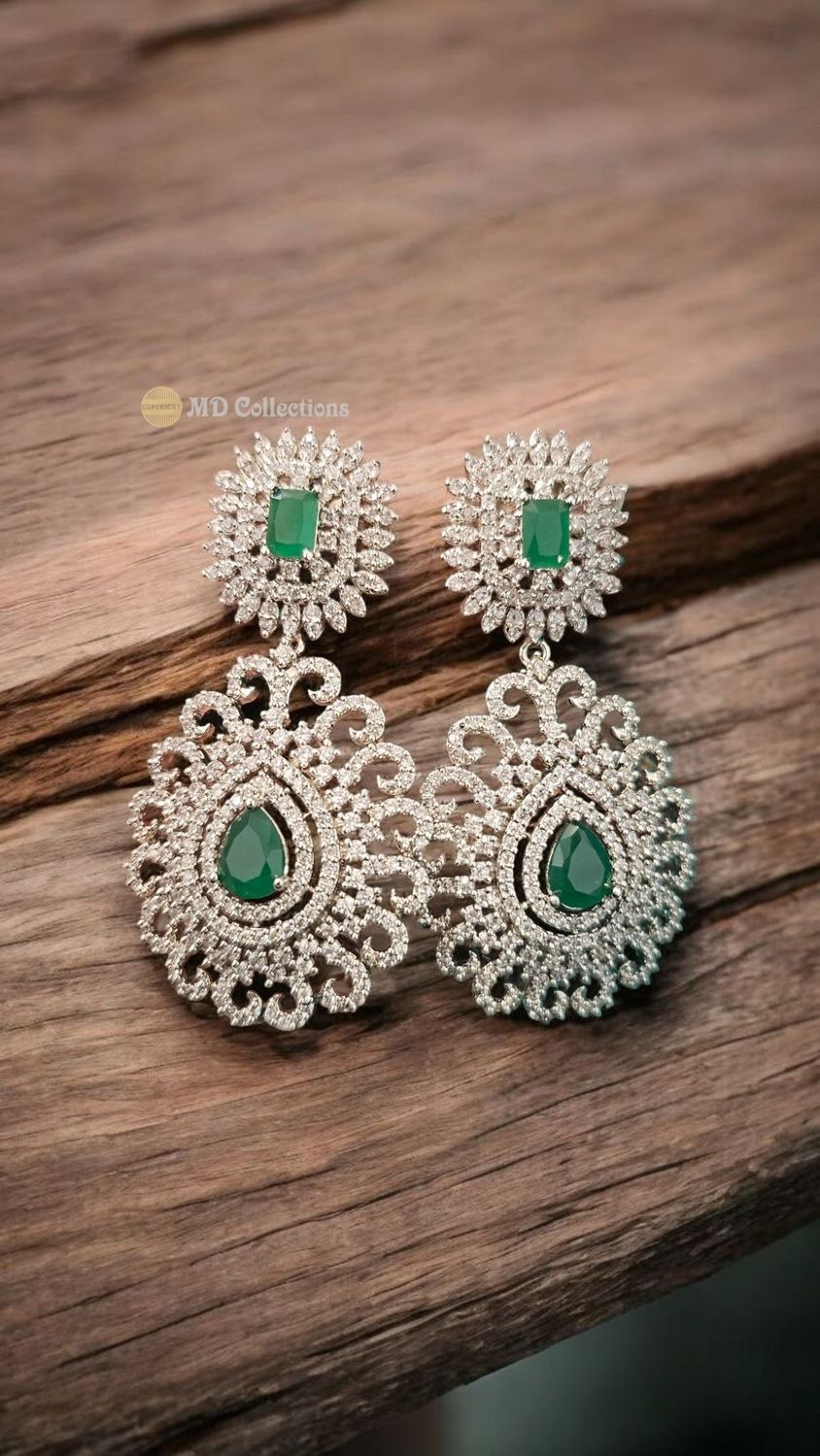 AD Stones /Cubic Zirconia Earrings Set Premium Quality Finish/Indian Jewlery 