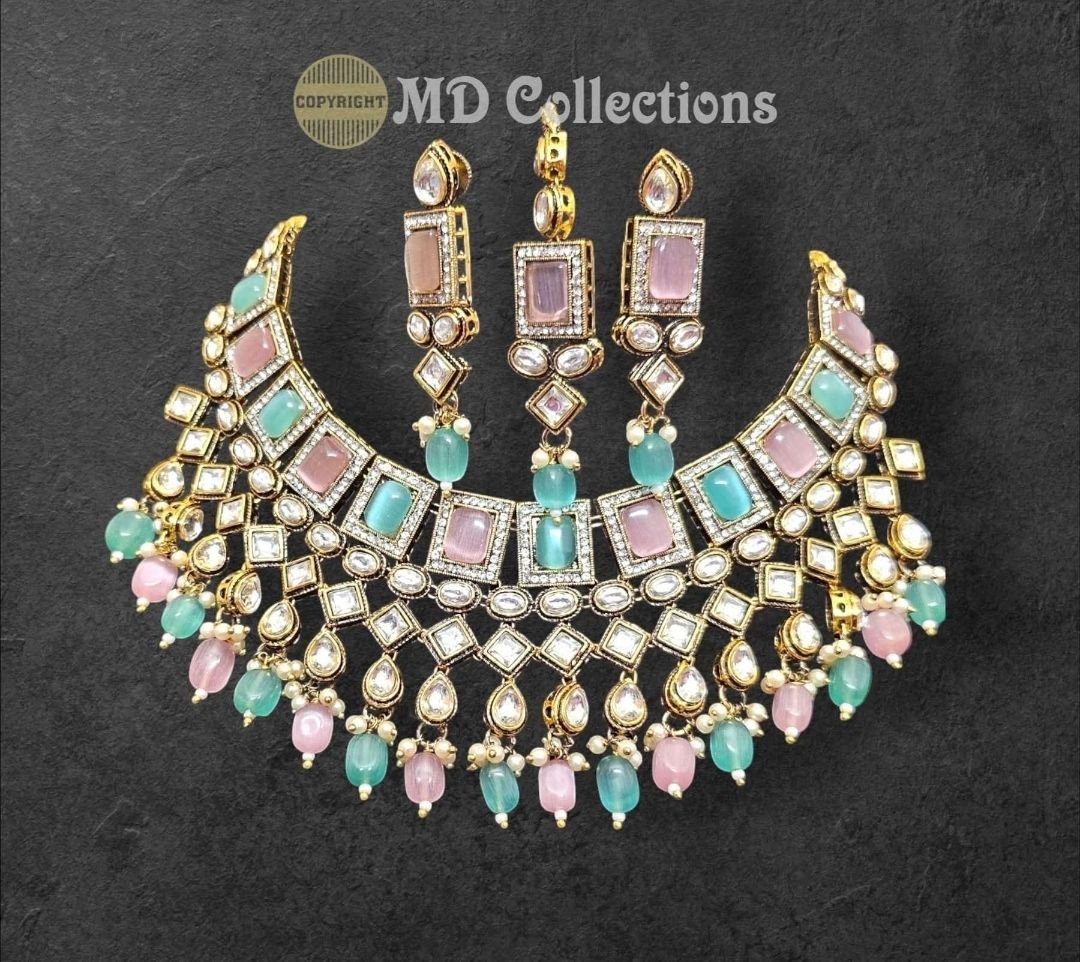 Kundan Choker Necklace Set Premium Quality