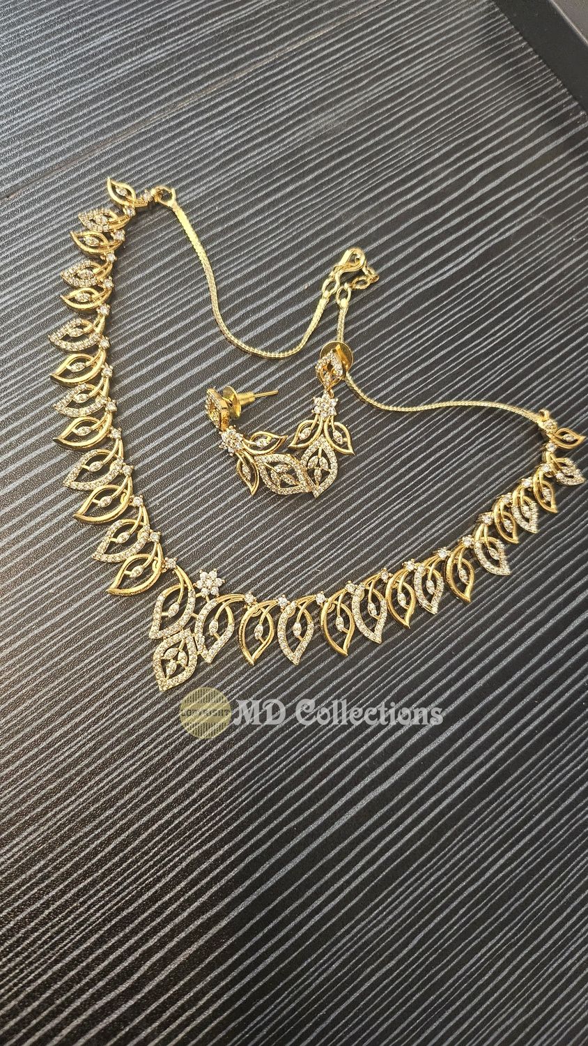 Cubic Zirconia Stones Choker Set/Indian traditional set