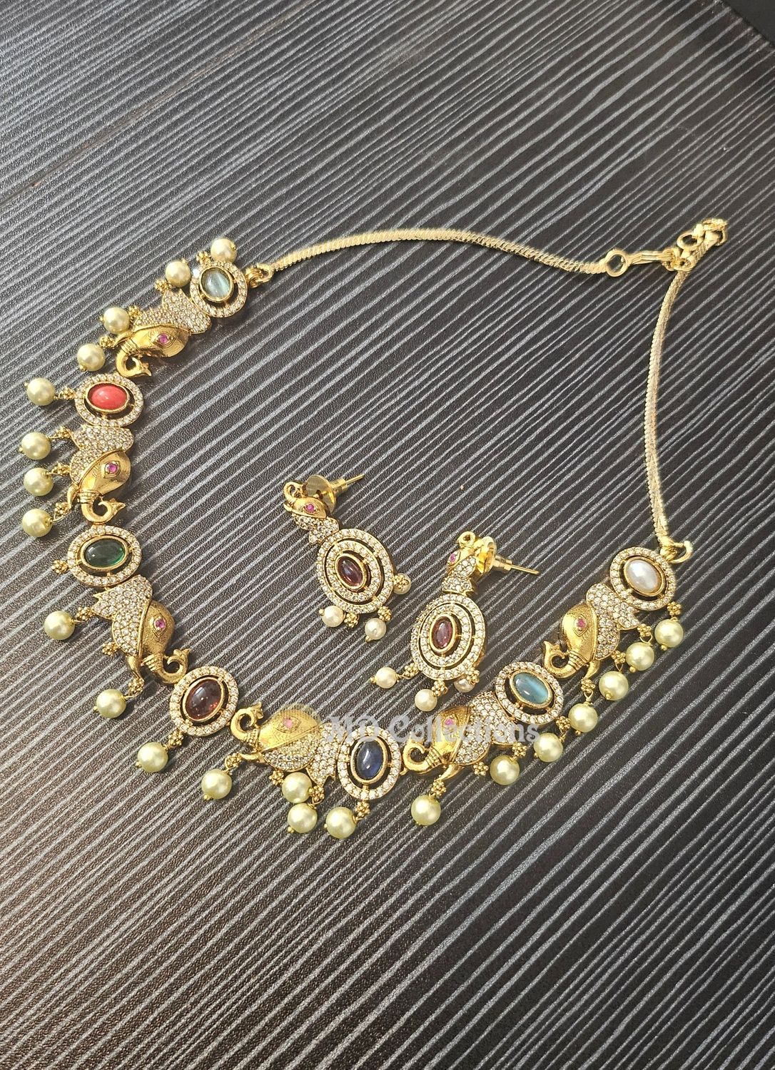 Cubic Zirconia Stones Choker Set/Indian traditional set