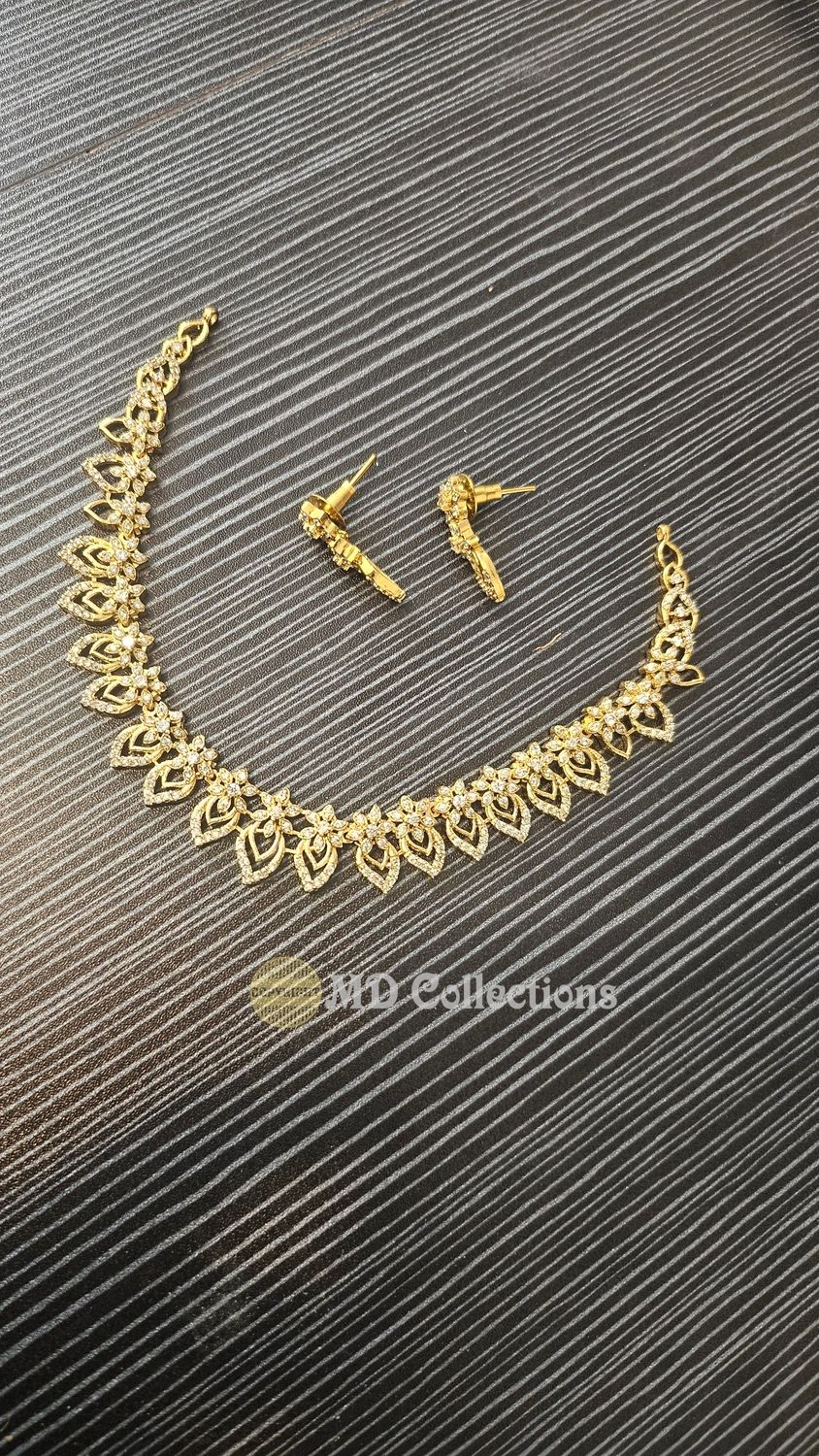 Cubic Zirconia Stones Choker Set/Indian traditional set