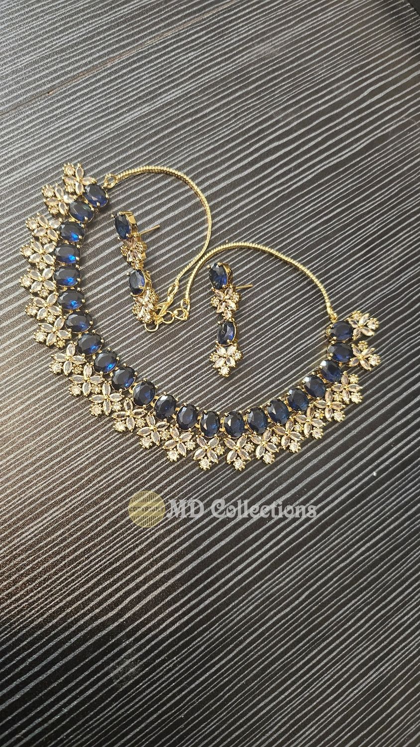 Cubic Zirconia Stones Choker Set/Indian traditional set