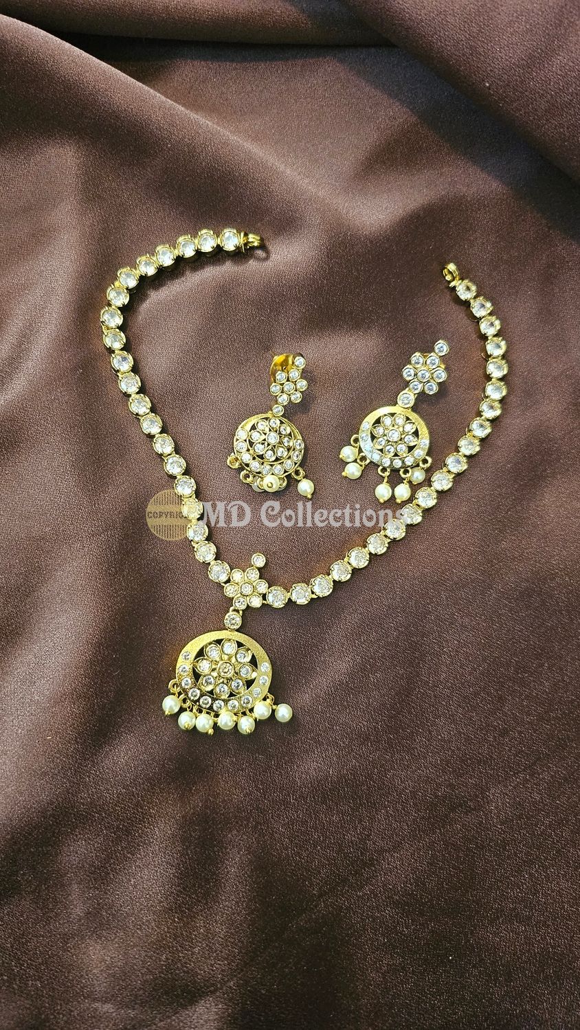 Cubic Zirconia Stones Choker Set/Indian traditional set