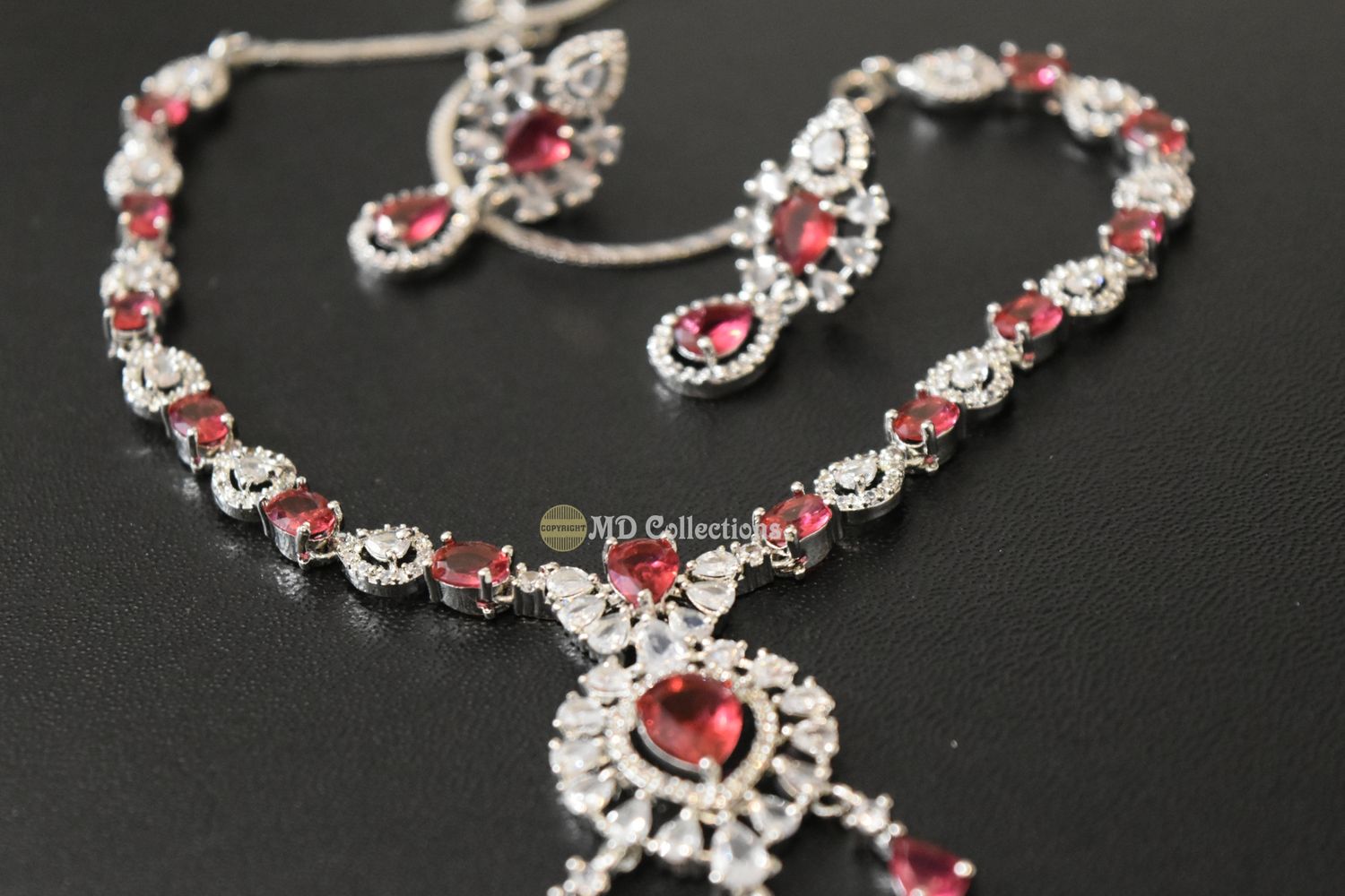 Cubic Zirconia Stones Choker Set/Indian traditional set