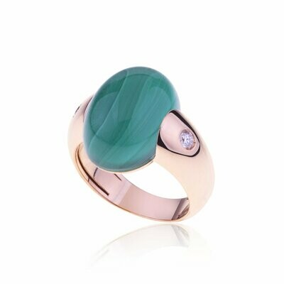 Rose gold with malachite