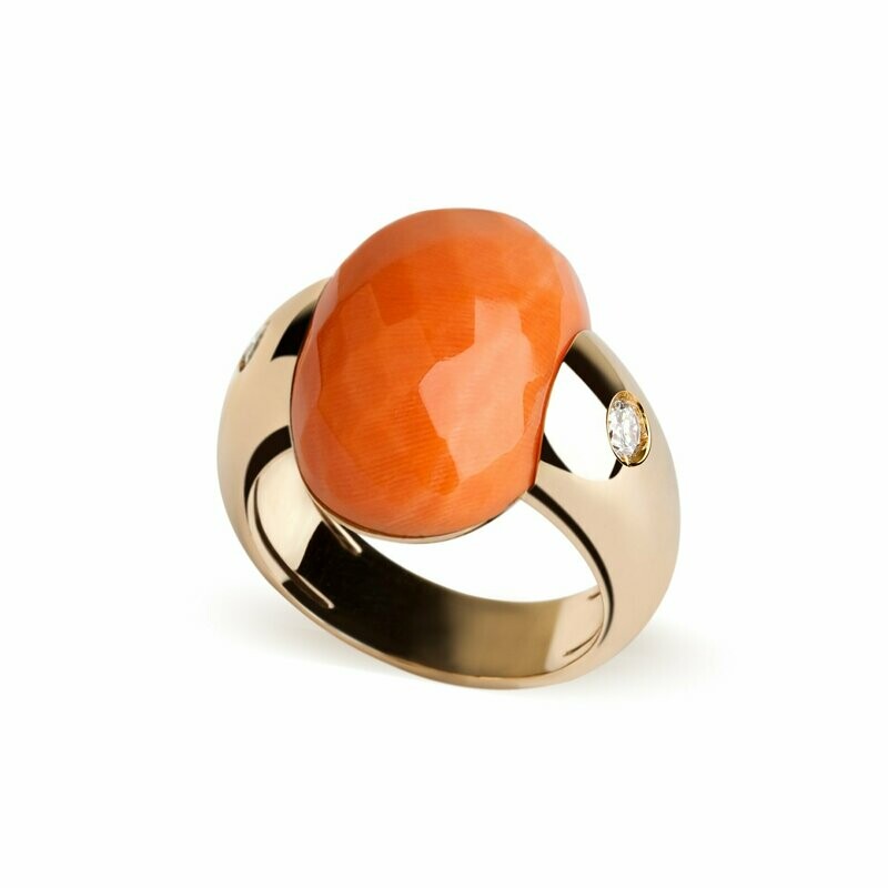 Rose gold with salmon coral
